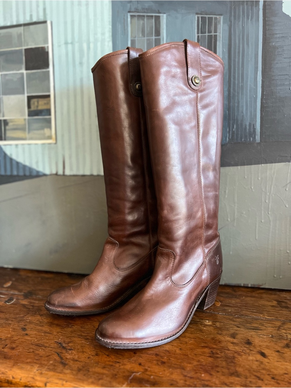FRYE Jackie Button Tall Leather Boot